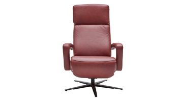 Relaxsessel Interliving aus Leder in Dunkelrot Interliving Sessel Serie 4541 – Relaxsessel C manuell - barolofarbenes LongLife-Leder Rodeo & Sternfuß V4S