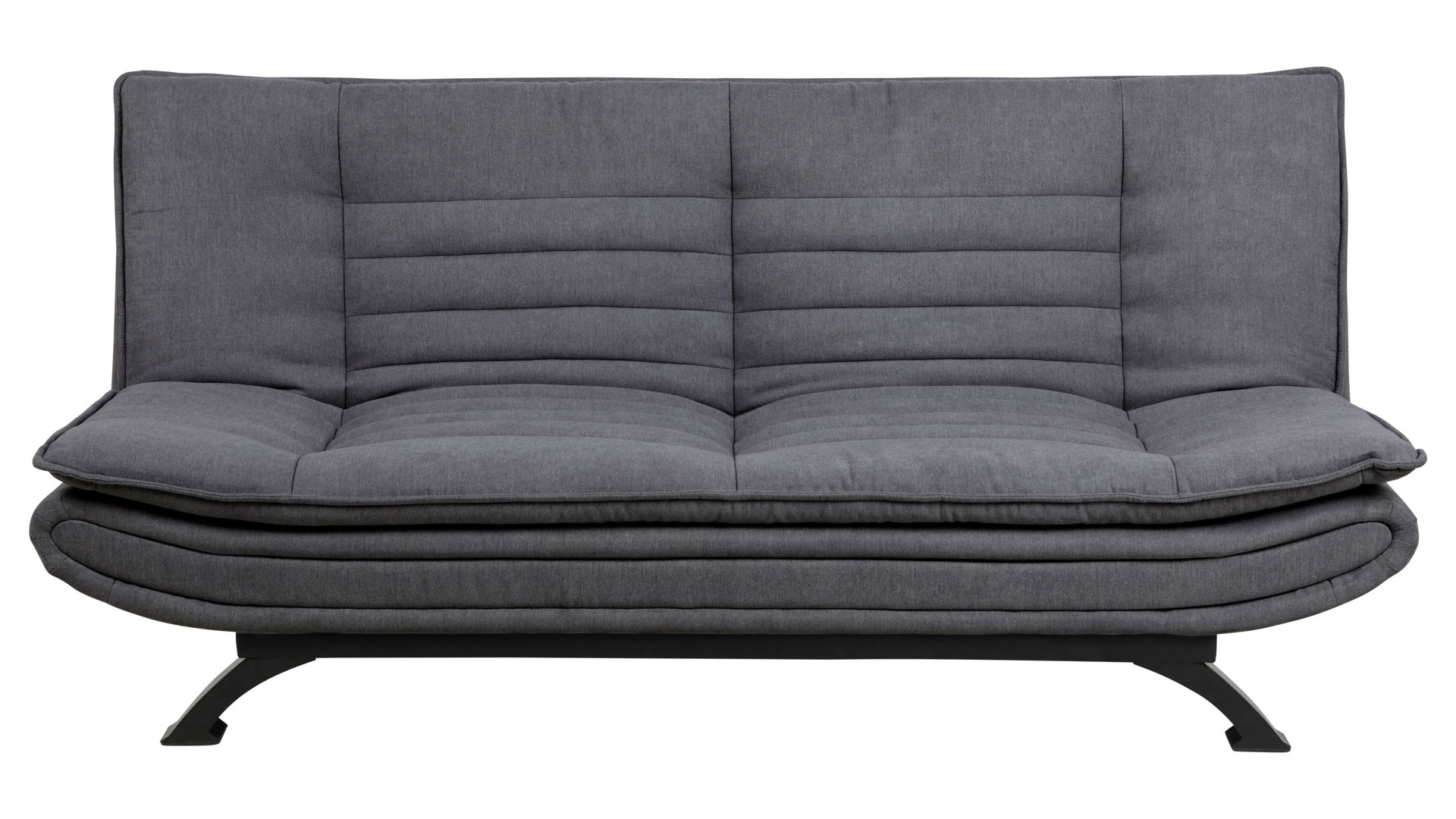Schlafsofa Actona group aus Stoff in Dunkelgrau Schlafsofa - Schlafcouch als vielseitiges Polstermöbel dunkelgrauer Stoffbezug Enjoy 24 & mattschwarzes Gestell