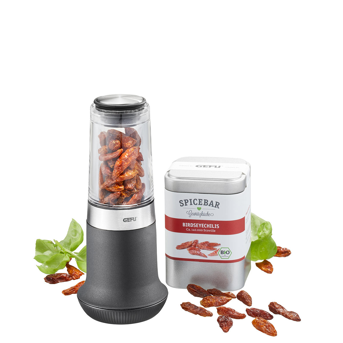 Küchenhelfer Gefu aus Kunststoff in Transparent Schwarz GEFU X-Plosion + Spacebar Chillischneider hochwertiger Edelstahl