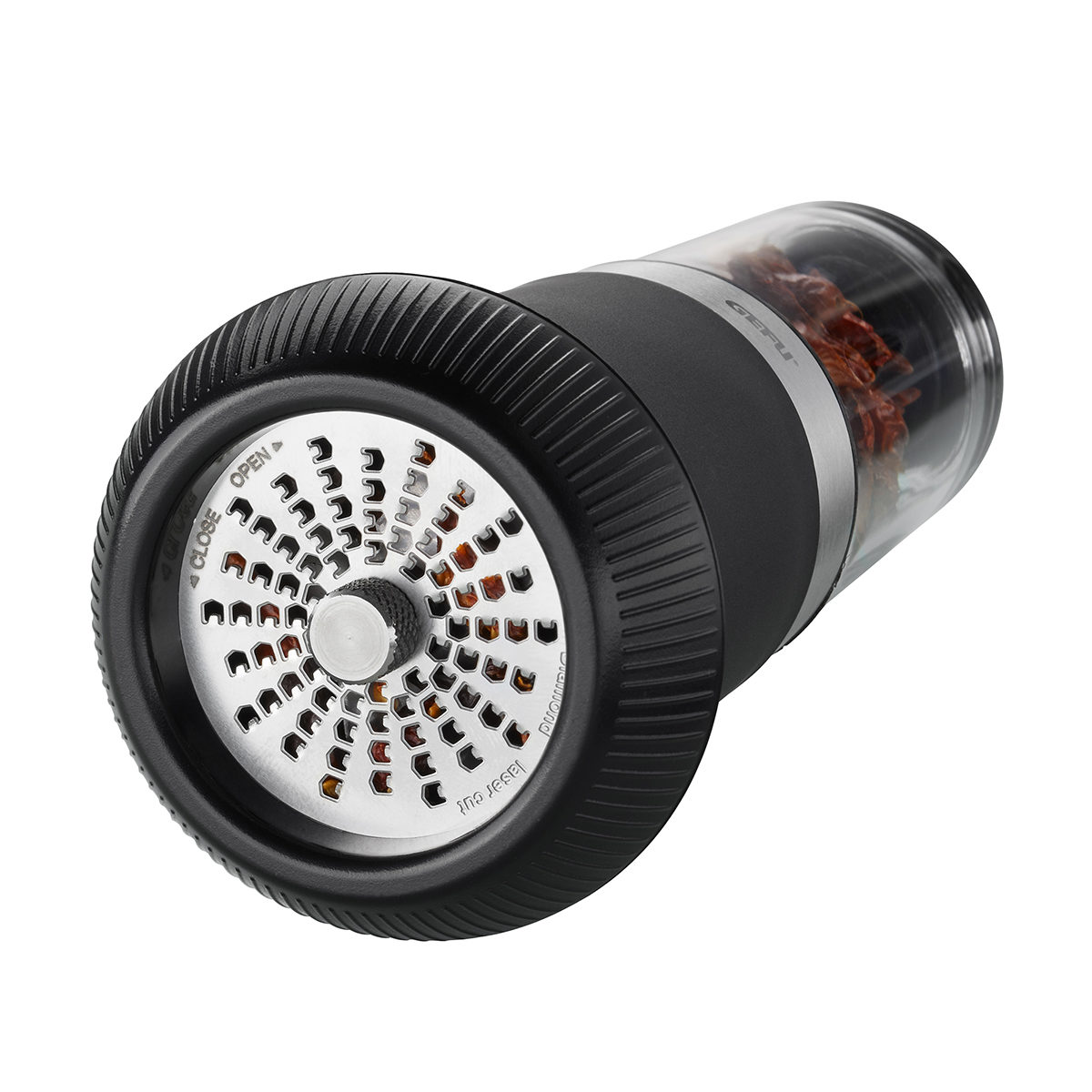 Küchenhelfer Gefu aus Kunststoff in Transparent Schwarz GEFU X-Plosion + Spacebar Chillischneider hochwertiger Edelstahl