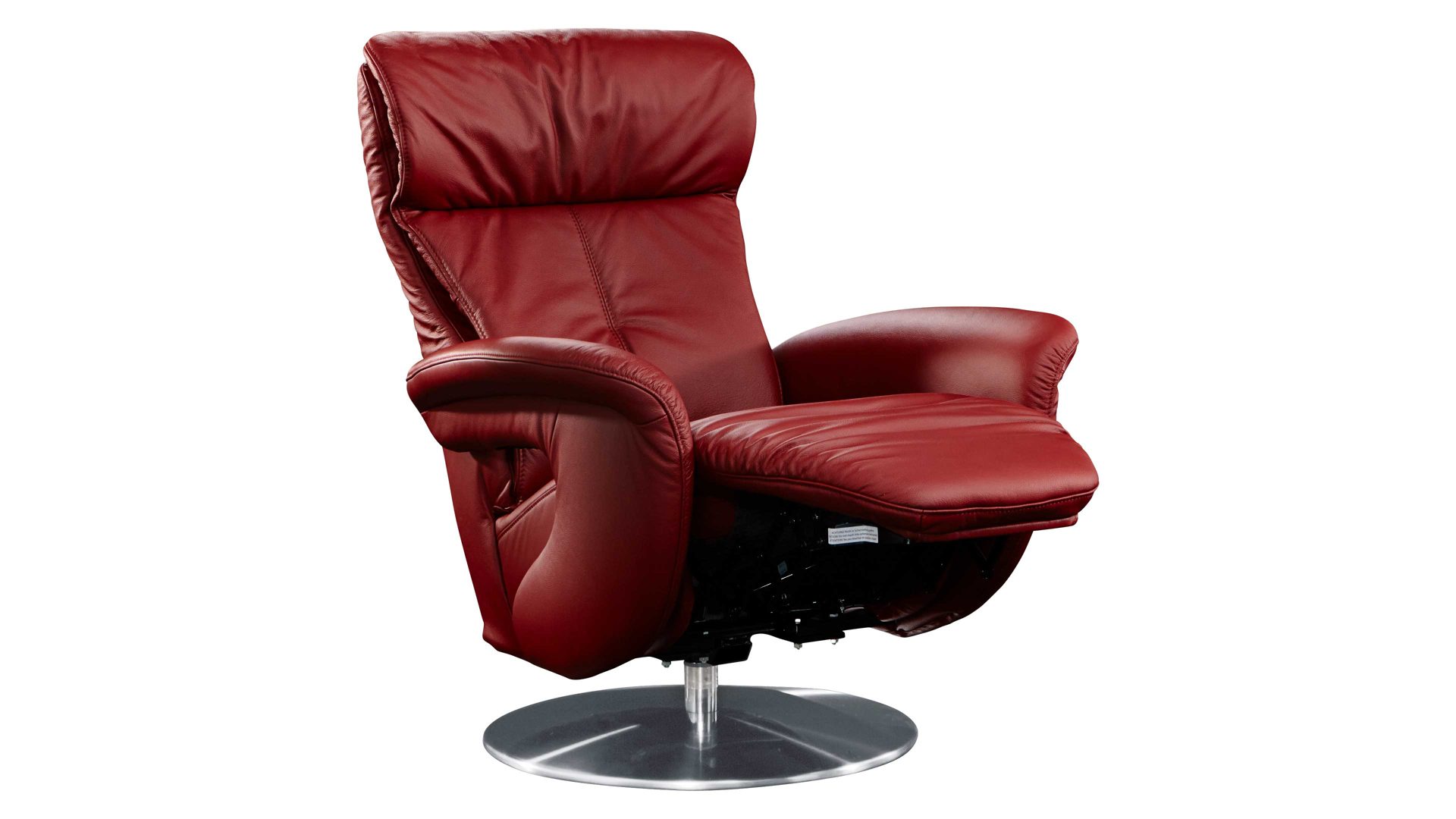 Relaxsessel comfortmaster besser sitzen, liegen, leben aus Leder in Dunkelrot Comfortmaster 7333 Easy-Swing-Sessel 36N als Sitzmöbel chillifarbenes LongLife-Leder & Metall-Tellerfuß