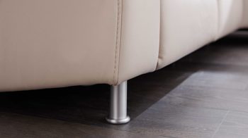 Ecksofa modulmaster aus Leder in Beige Modulmaster 1104 - Relax-Wohnlandschaft mit Federkern marmorfarbenes LongLife-Leder LG18 – Stellfläche ca. 251 x 290 cm
