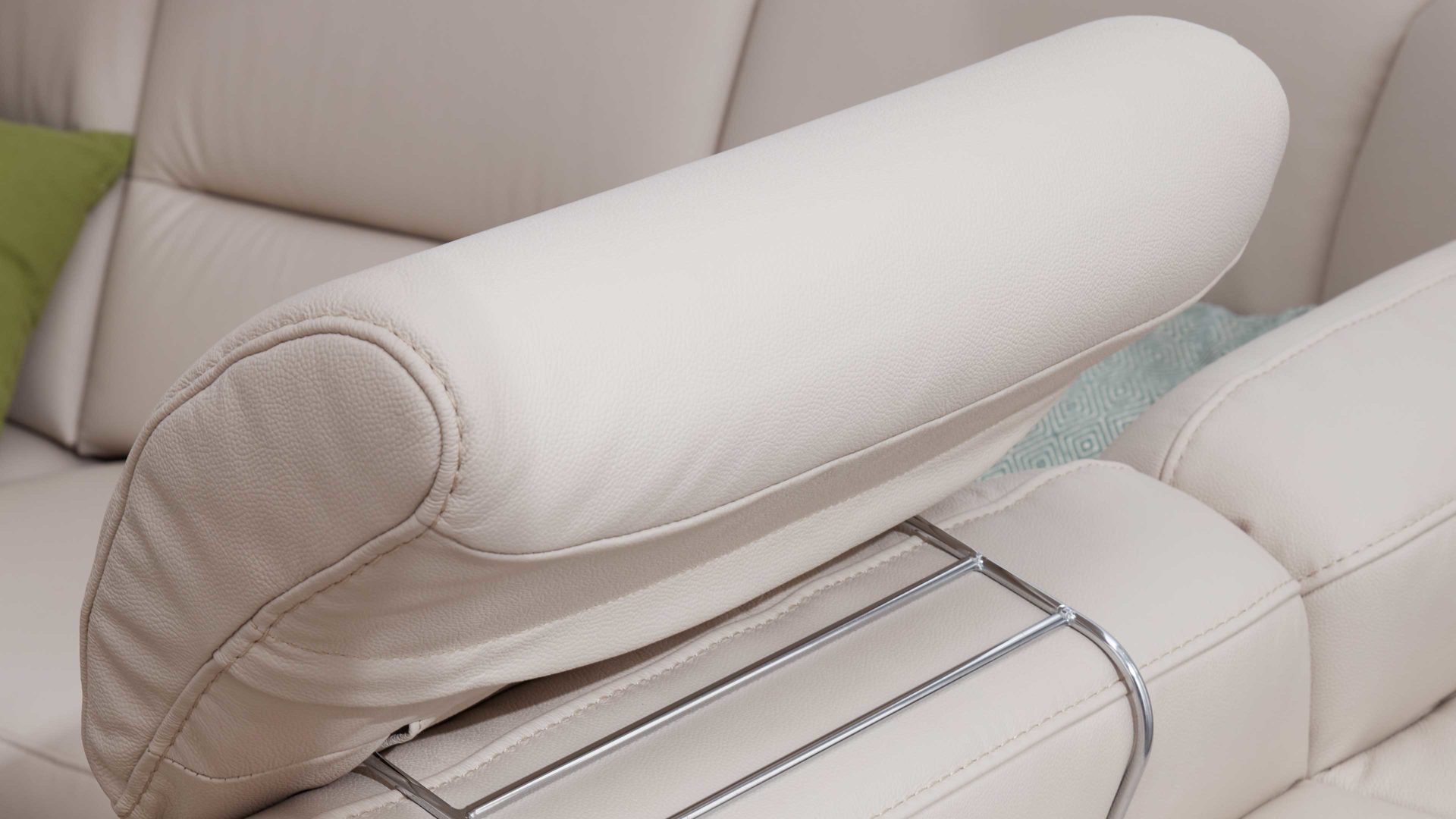 Kopfstütze modulmaster aus Leder in Beige Modulmaster 1104 - Kopfstütze 93X marmorfarbenes LongLife-Leder LG18 - ca. 47 x 26 cm