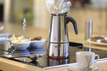 Küchenhelfer Gefu aus Kunststoff in Edelstahl GEFU Espressokocher für 4 Tassen - aus hochwertigem Edelstahl & Kunststoff