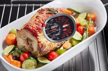 Küchenhelfer Gefu in Silber Schwarz Rot GEFU Braten- und Ofenthermometer 3 in 1 Braten- und Ofenthermometer - aus hochwertigem Edelstahl