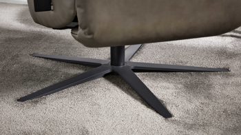 Relaxsessel Interliving aus Leder in Grau Interliving Sessel Serie 4541 – Relaxsessel F motorisch - steingraues LongLife-Leder Vivre & Sternfuß V4S