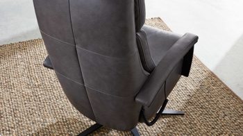 Relaxsessel Interliving aus Leder in Schwarz Interliving Sessel Serie 4541 – Relaxsessel motorisch - anthrazitfarbenes LongLife-Leder Texas & Sternfuß V4S