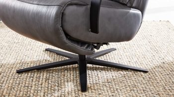 Relaxsessel Interliving aus Leder in Schwarz Interliving Sessel Serie 4541 – Relaxsessel motorisch - anthrazitfarbenes LongLife-Leder Texas & Sternfuß V4S