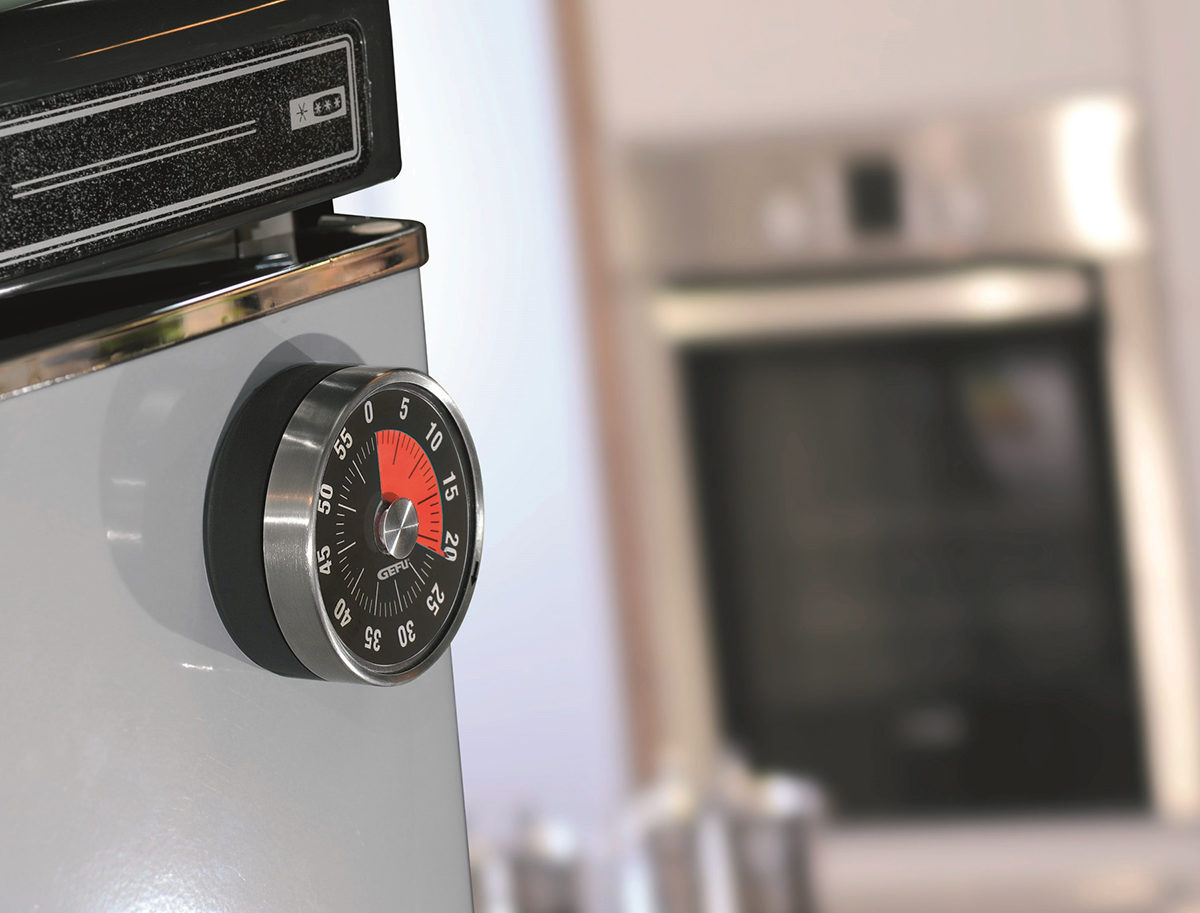 Küchenhelfer Gefu aus Kunststoff in Silber Schwarz GEFU Optico Timer klein hochwertiger Edelstahl