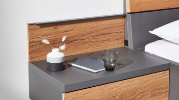 Paneel Interliving aus Holz in Holzfarben Interliving Schlafzimmer Serie 1025 – Aufsatzpaneel rechts - Balkeneiche gehackt
