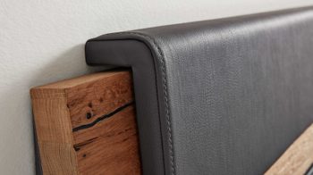 Kopfstütze Interliving aus Stoff in Dunkelgrau Interliving Schlafzimmer Serie 1025 – Kopfteilpolster-Set 530450 Länge ca. 92 cm - graphitfarbenes Kunstleder