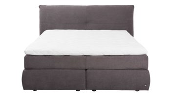 Boxspringbett Interliving aus Stoff in Dunkelgrau Interliving Bettsystem Serie 1414 - Boxspringbett dunkelgrauer Stoffbezug ENF 09 - Liegefläche ca. 160 x 200 cm