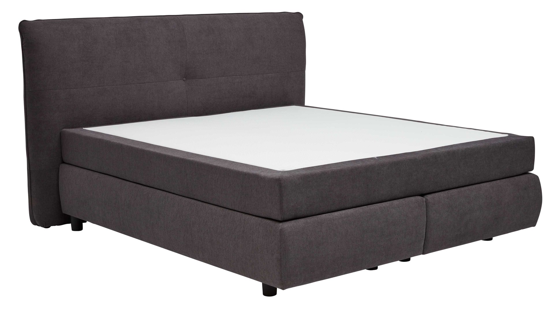Boxspringbett Interliving aus Stoff in Dunkelgrau Interliving Bettsystem Serie 1414 - Boxspringbett dunkelgrauer Stoffbezug ENF 09 - Liegefläche ca. 180 x 200 cm