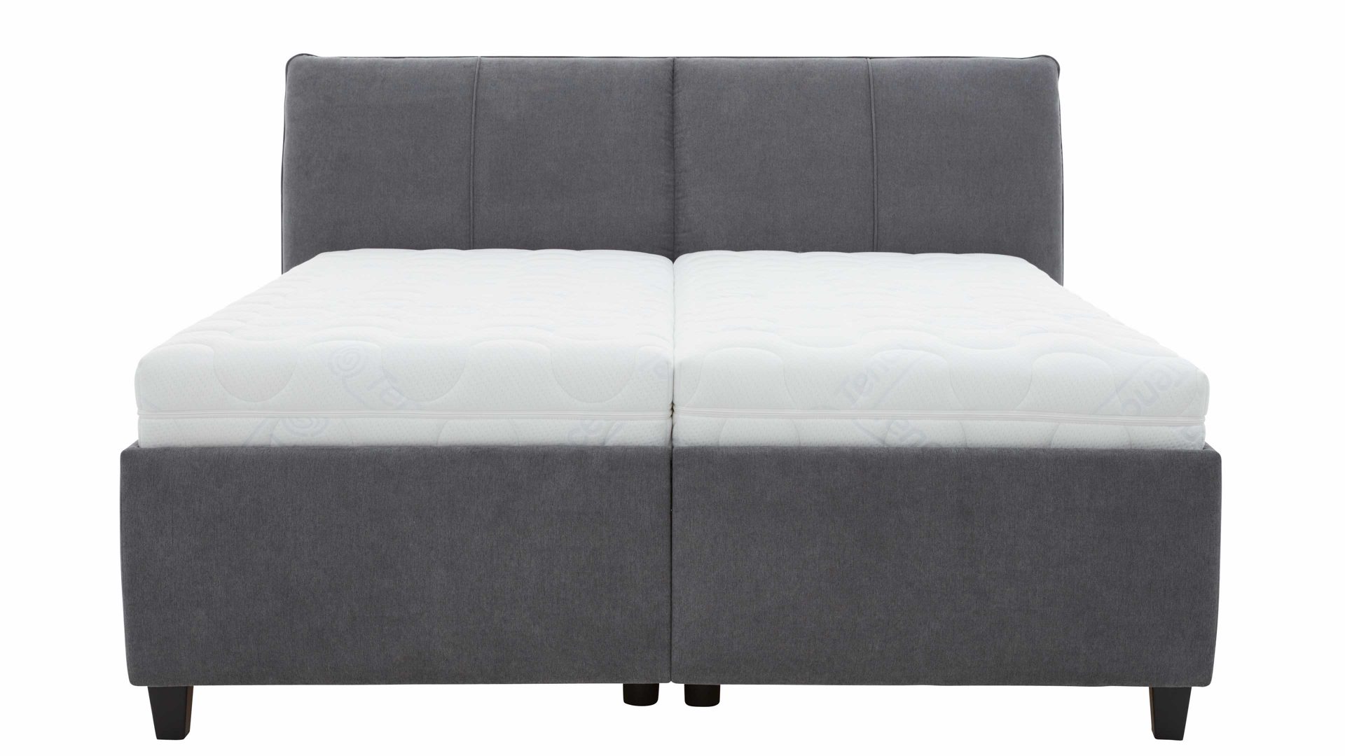 Polsterbett Interliving aus Stoff in Grau Interliving Bettsystem Serie 1414 - Polsterbett Variante 3 elefantgrauer Stoffbezug ENF 29 - Liegefläche ca. 180 x 200 cm