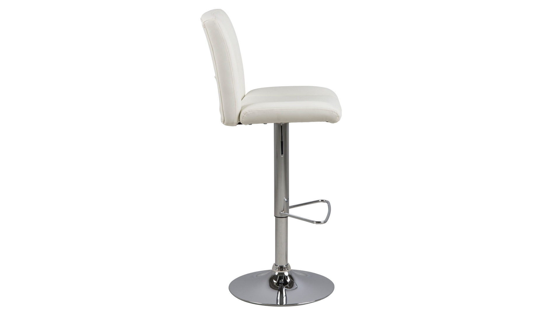 Barhocker Actona group aus Kunstfaser in Weiß Barhocker mit Trompetenfuß bzw. Tresenstuhl Sylvia weißes Kunstleder & Chrom