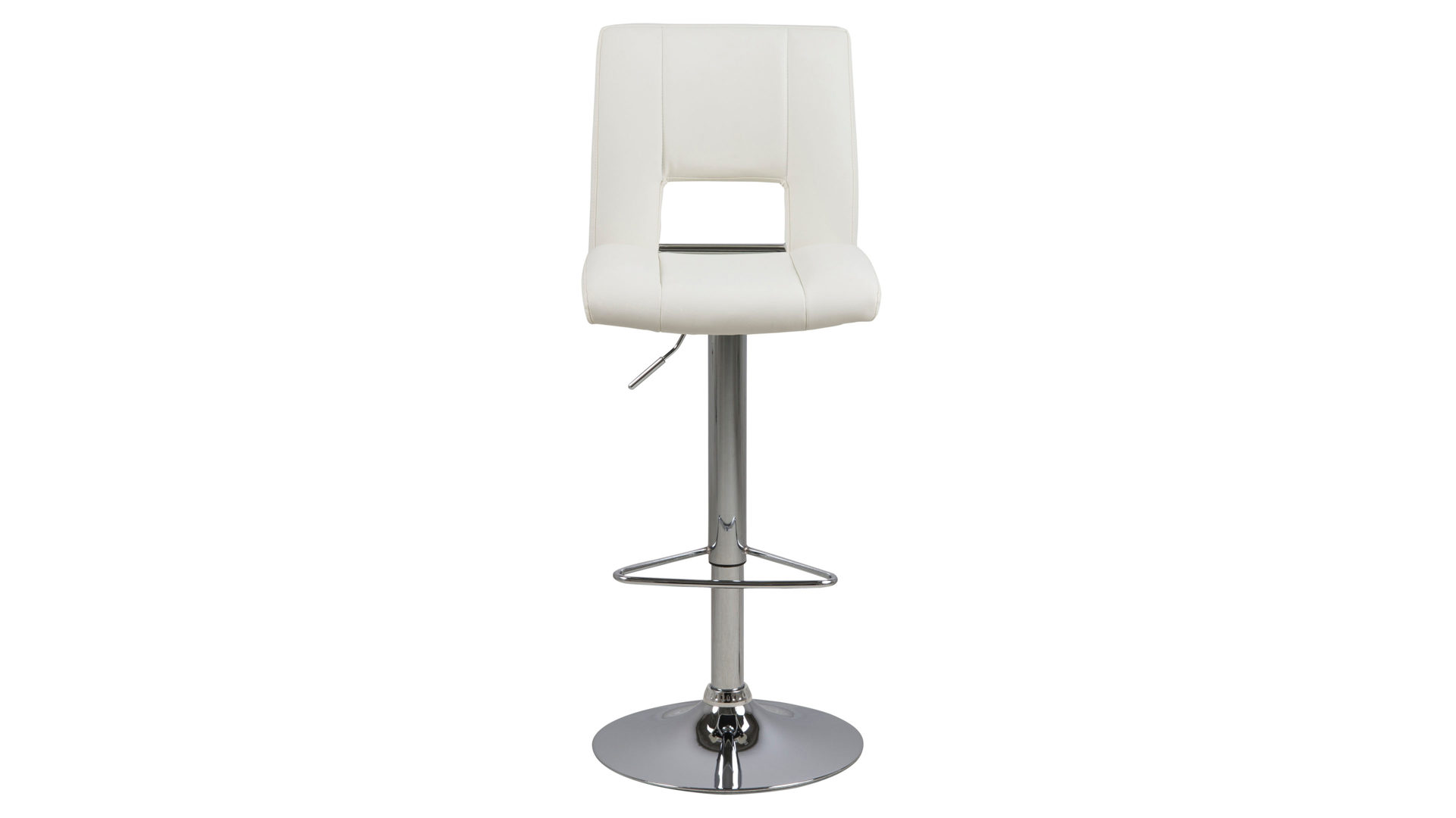 Barhocker Actona group aus Kunstfaser in Weiß Barhocker mit Trompetenfuß bzw. Tresenstuhl Sylvia weißes Kunstleder & Chrom