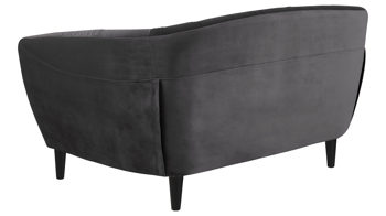 Zweisitzer Actona group aus Stoff in Dunkelgrau Zweisitzer-Sofa als bequemes Polstermöbel dunkelgrauer Samt Vic 28 & schwarze Holzfüße, Breite ca.  150 cm