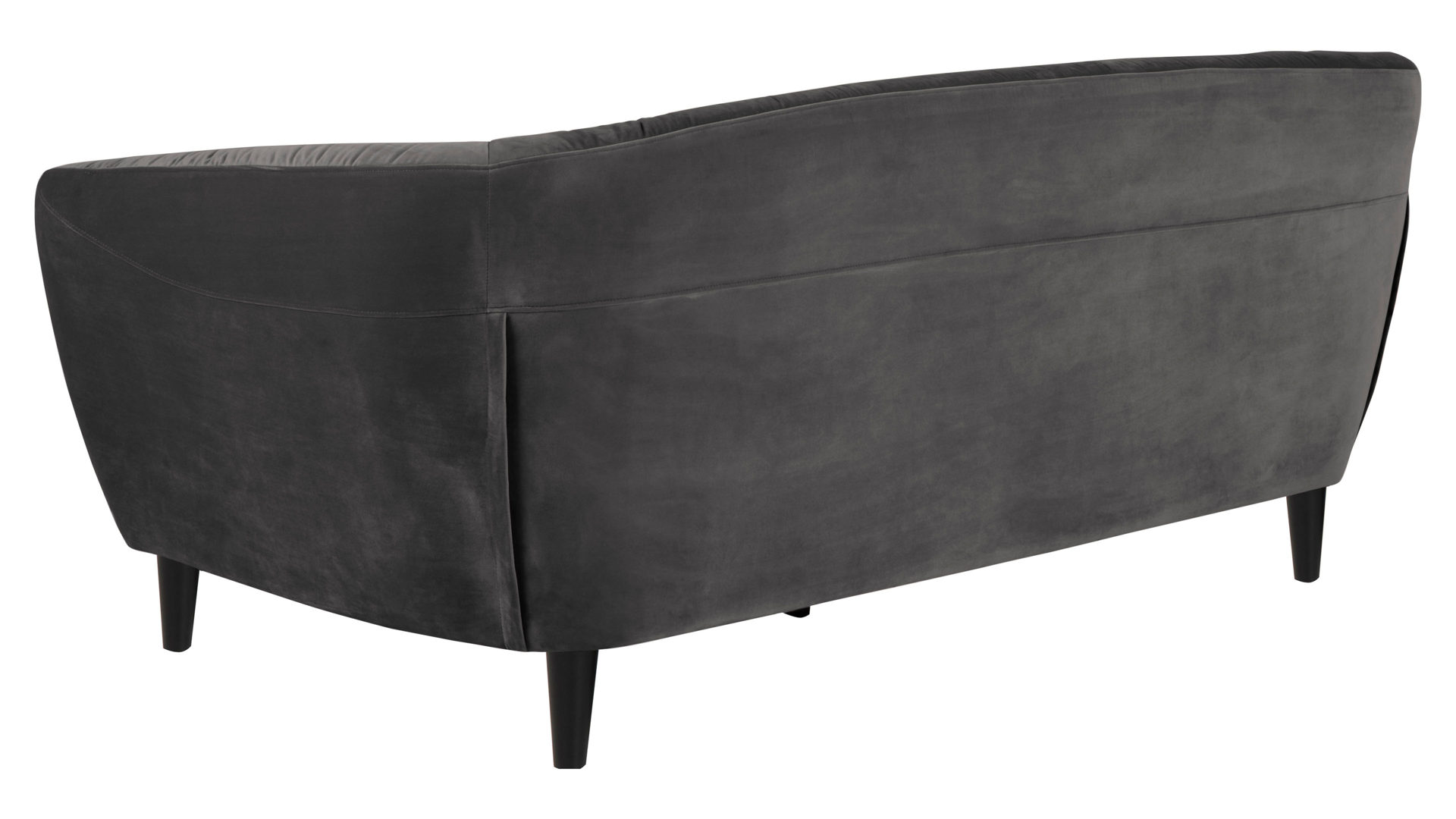 Dreisitzer Actona group aus Stoff in Dunkelgrau Dreisitzer-Sofa als bequemes Polstermöbel dunkelgrauer Samt Vic 28 & schwarze Holzfüße - Breite ca. 191 cm