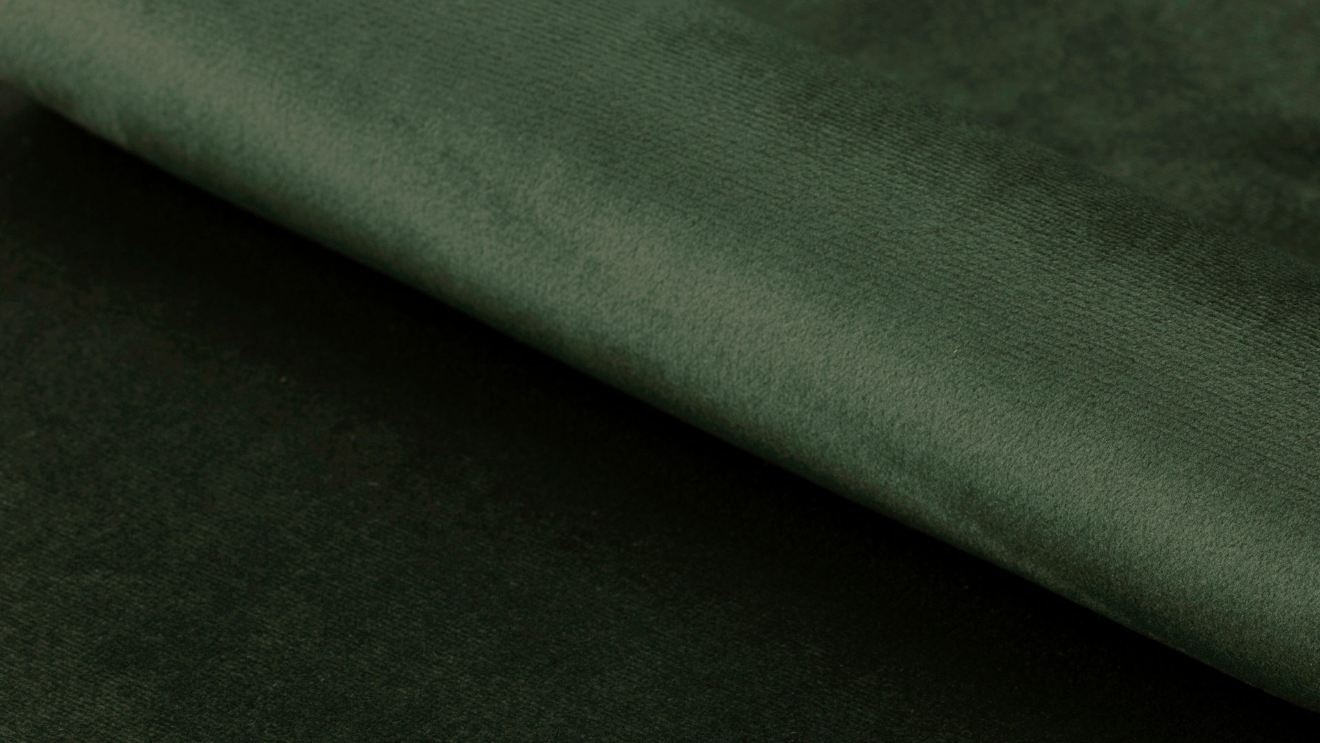 Dreisitzer Actona group aus Stoff in Dunkelgrün Dreisitzer-Sofa als bequemes Polstermöbel waldgrüner Samt Vic 68AC & schwarze Holzfüße - Breite ca. 191 cm