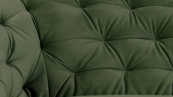 Dreisitzer Actona group aus Stoff in Dunkelgrün Dreisitzer-Sofa als bequemes Polstermöbel waldgrüner Samt Vic 68AC & schwarze Holzfüße - Breite ca. 191 cm