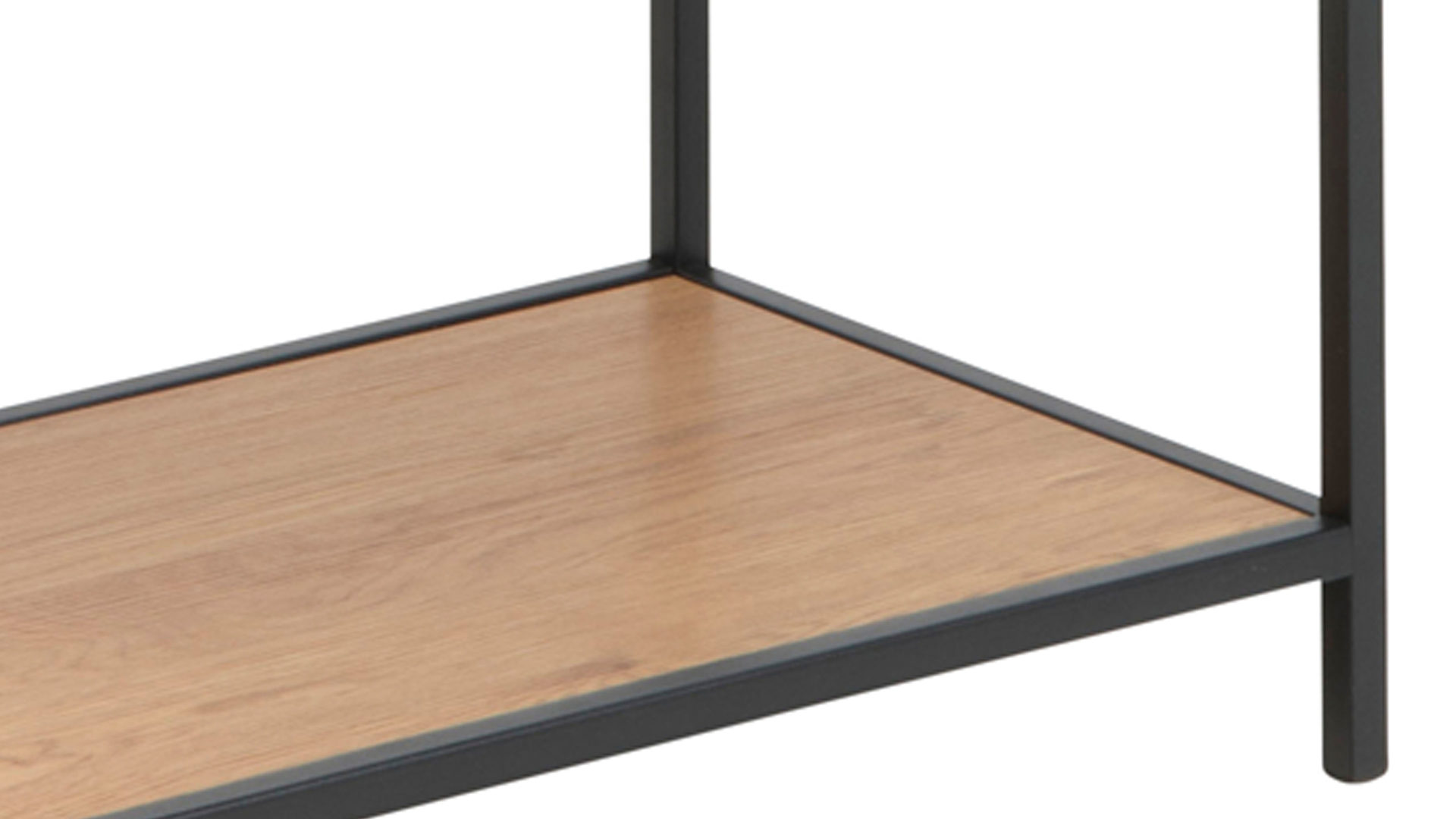 Regal Actona group aus Holz in Holzfarben Regal Seaford im Industrielook als Wohnzimmermöbel Wildeiche & Schwarz – fünf Fächer, ca. 77 x 185 cm