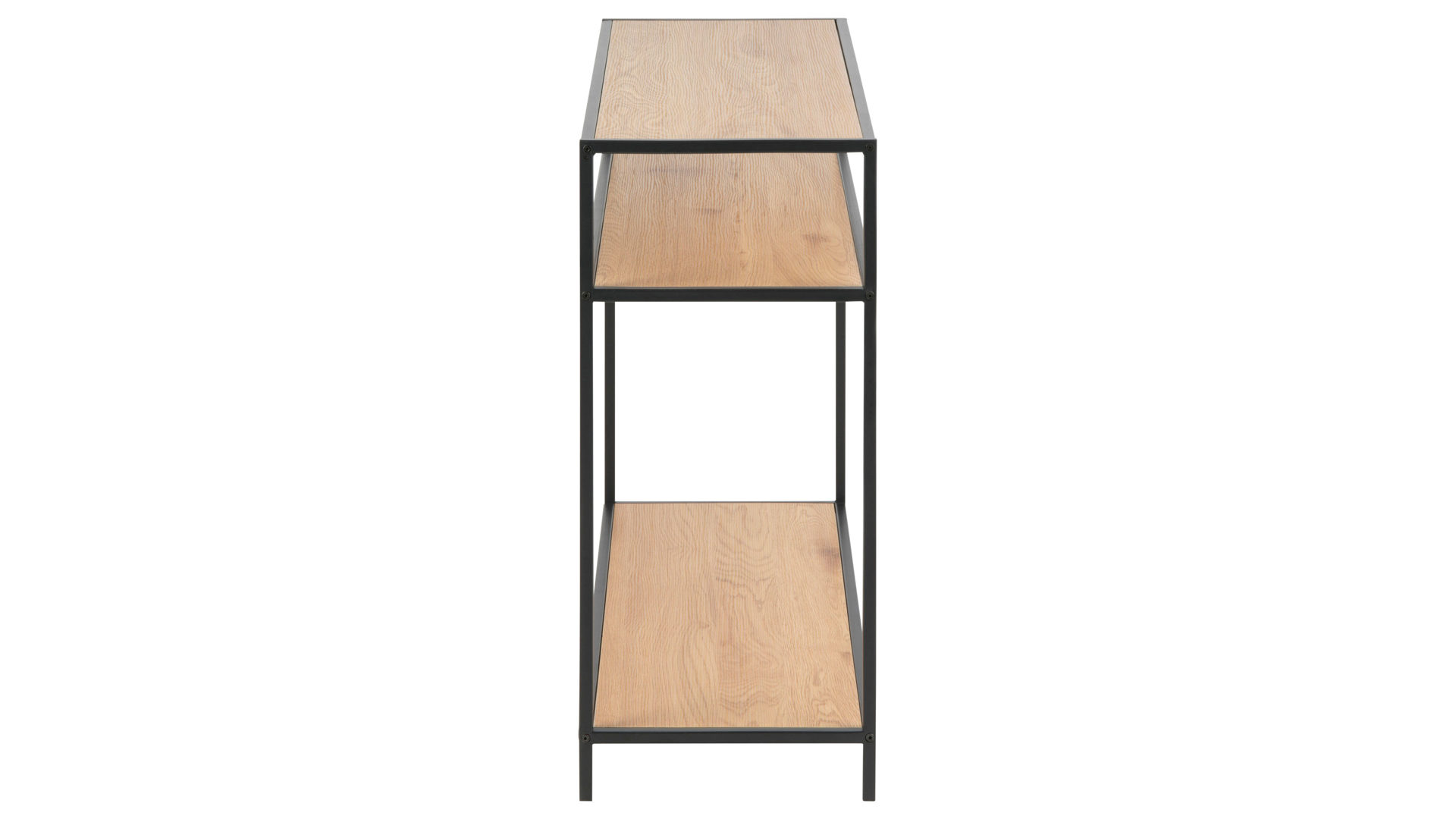 Konsole Actona group aus Holz in Holzfarben Konsoltisch Seaford im Industrielook - Beistelltisch Wildeiche & Schwarz – Länge ca. 100 cm