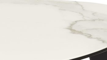 Beistelltisch Akante aus Keramik in Weiß AKANTE Beistelltisch Galet Marmor & Schwarz - ca. 45 x 55 cm