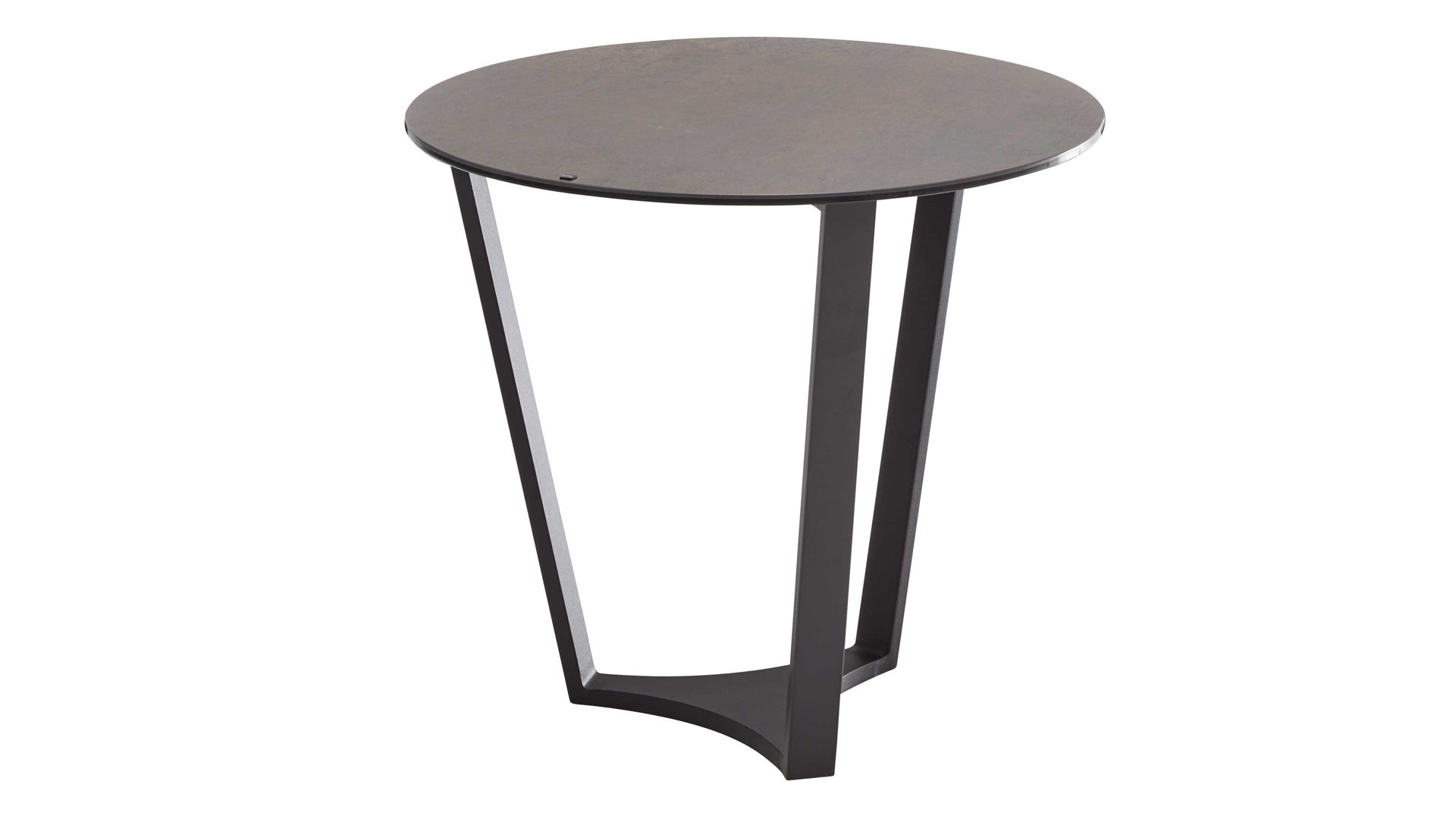 Beistelltisch Interliving aus Keramik in Dunkelbraun Interliving Couchtisch Serie 6208 - Beistelltisch ET175SD rostbraune Keramik & schwarzer Stahl - Durchmesser ca. 55 cm