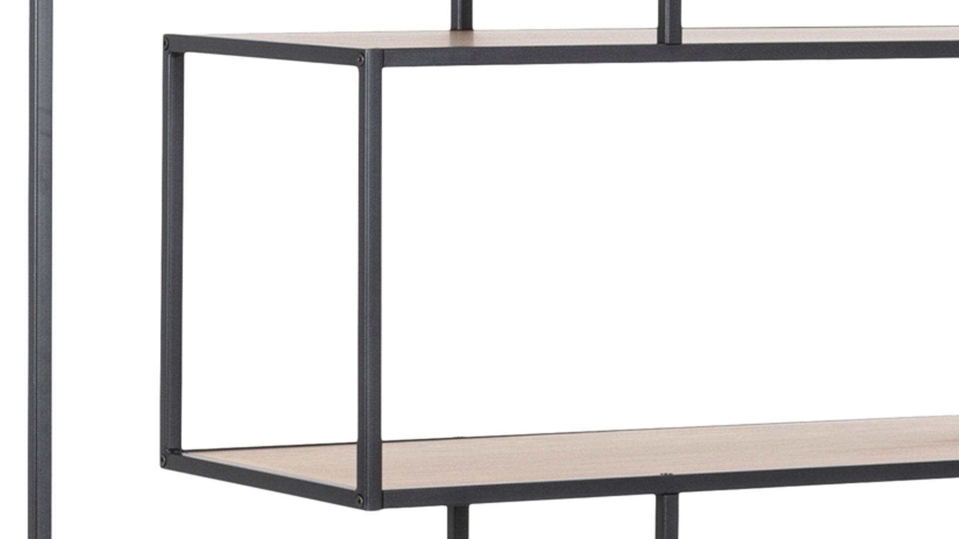 Regal Actona group aus Holz in Holzfarben Regal Seaford  im Industrielook als Esszimmermöbel Wildeiche & Schwarz – ca. 114 x 185cm