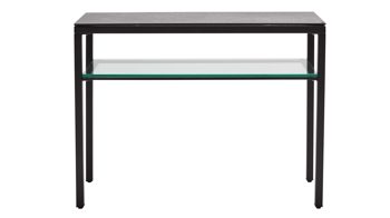 Konsoltisch Interliving aus Keramik in Grau Interliving Couchtisch Serie 6210 - Konsoltisch ST194AR zementgrau Keramik & schwarzer Stahl - ca. 100 x 38 cm