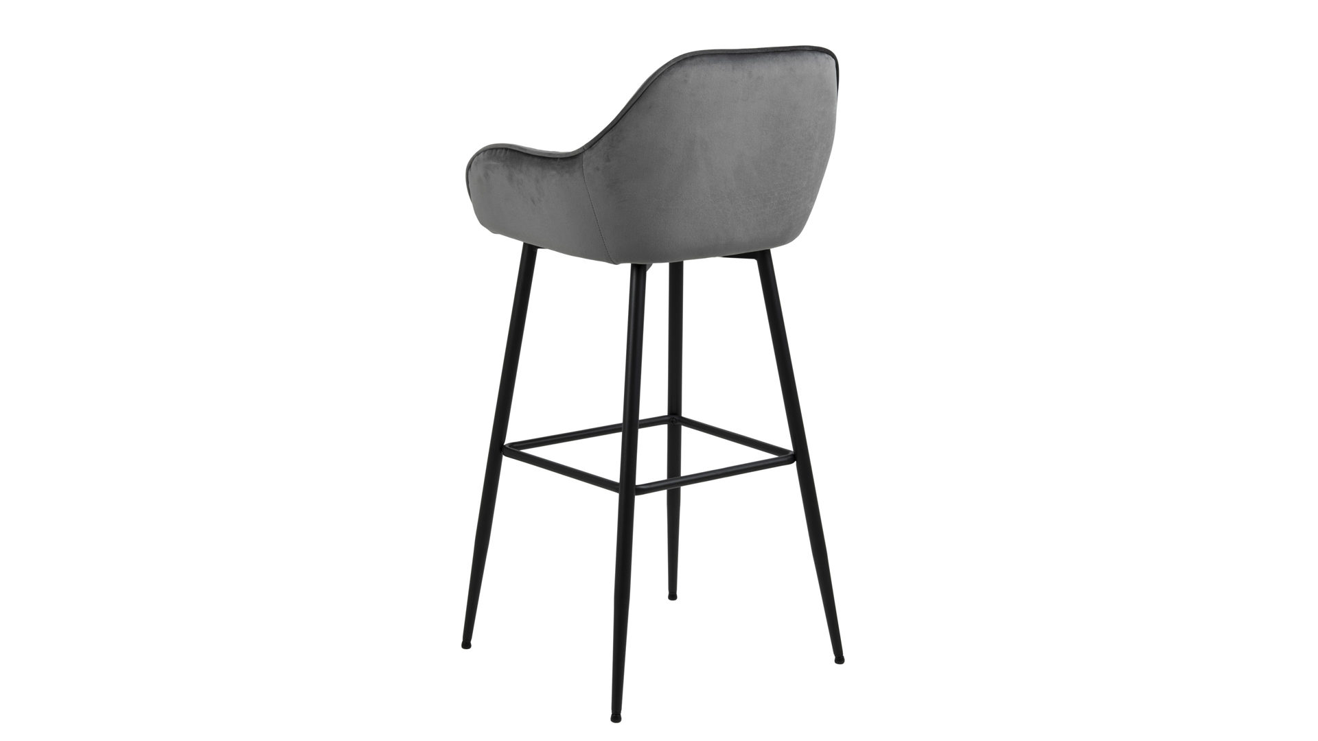 Barhocker Actona group aus Stoff in Grau Barhocker Brooke dunkelgrauer Samt Vic 28 & schwarzes Metall