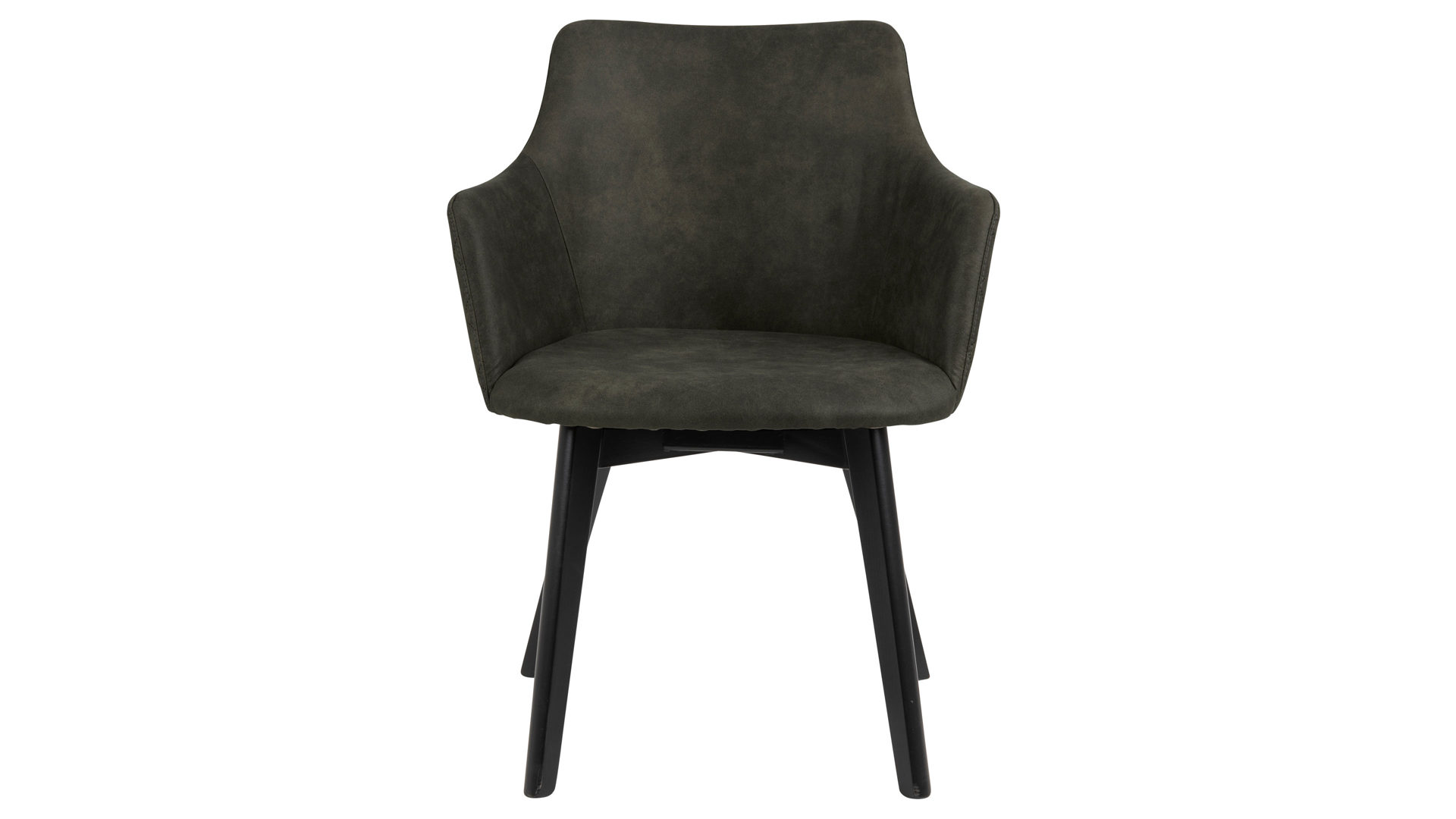 Polsterstuhl Actona group aus Stoff in Dunkelgrün Armlehnstuhl Bella bzw. Polsterstuhl olivgrüner Bezug Preston 38 & Eichenholzfüße