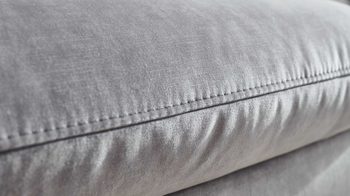 Ecksofa modulmaster aus Stoff in Grau Modulmaster MM-ZE1126 - Wohnlandschaft silberfarbener Velours Amira - Stellfläche ca. 332 x 220 cm