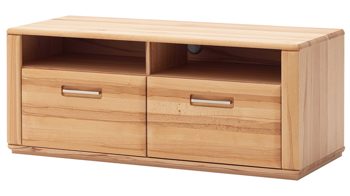 Medienmöbel Mca furniture aus Holz in Holzfarben Wohnprogramm Sena - TV-Element bwz. Fernsehschrank Kernbuche – zwei Schubladen, zwei offene Fächer - Breite ca. 124 cm