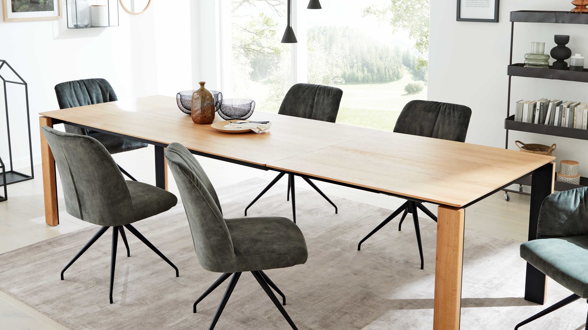 Auszugtisch Interliving aus Holz in Holzfarben Interliving Esszimmer Serie 5110 - Auszugtisch T0701 Eiche natur - ca. 180 - 280 x 90 cm