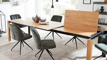 Auszugtisch Interliving aus Holz in Holzfarben Interliving Esszimmer Serie 5110 - Auszugtisch Eiche natur - ca. 180 - 280 x 100 cm