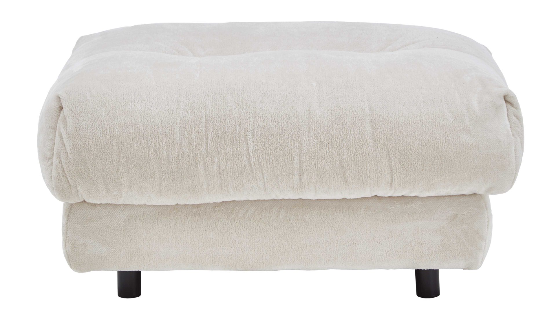 Polsterhocker Gutmann factory® aus Stoff in Weiß Polsterhocker Rometta weiße Chenille 387.77 - ca. 95 x 75 cm