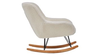 Schaukelstuhl Gutmann factory® aus Stoff in Beige Schaukelstuhl Wolly beiger Bezug 678 & Eiche