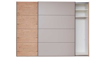 Komplettzimmer Interliving aus Holz in Grau Interliving Schlafzimmer Serie 1024 – Komplettzimmer Design 28, Taupe & Balkeneiche - Schwebetüren, Breite ca. 301 cm
