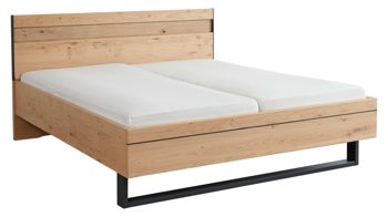 Komplettzimmer Interliving aus Holz in Grau Interliving Schlafzimmer Serie 1024 – Komplettzimmer Design 28, Taupe & Balkeneiche - Schwebetüren, Breite ca. 301 cm