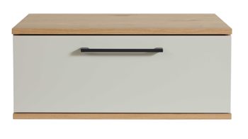 Nachtkommode Interliving aus Holz in Beige Interliving Schlafzimmer Serie 1024 – Nachtkonsole 31001 eine Schublade, Sand & Balkeneiche - Breite ca. 60 cm