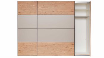 Kleiderschrank Interliving aus Holz in Grau Interliving Schlafzimmer Serie 1024 – Schwebetürenschrank 983054 Design 25,  Taupe & Balkeneiche - zwei Türen, Breite ca. 301 cm