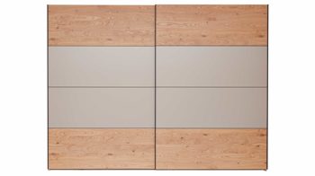 Kleiderschrank Interliving aus Holz in Grau Interliving Schlafzimmer Serie 1024 – Schwebetürenschrank 983054 Design 25,  Taupe & Balkeneiche - zwei Türen, Breite ca. 301 cm