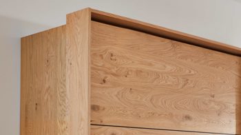 Passepartout Interliving aus Holz in Holzfarben Interliving Schlafzimmer Serie 1024 – Passepartout Breite ca. 309 cm - Balkeneiche