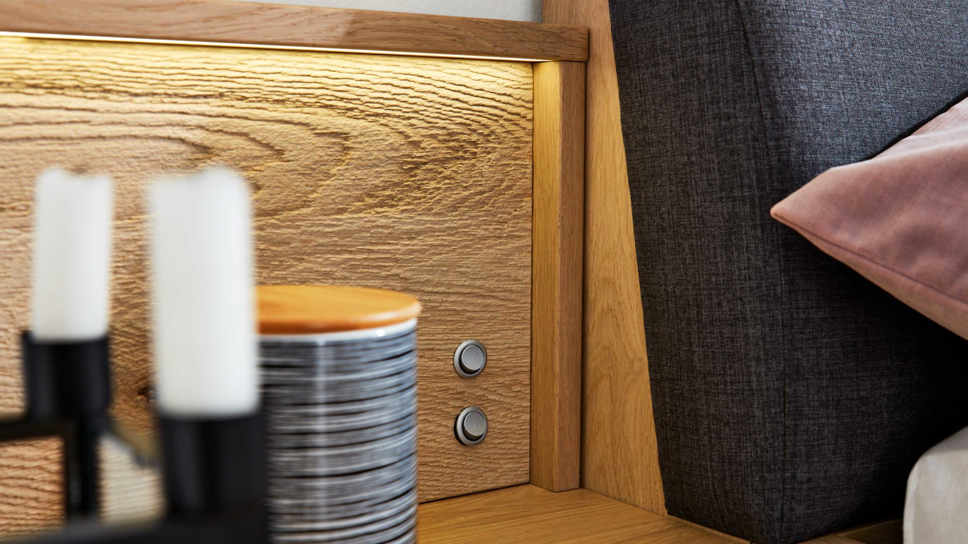 Möbelbeleuchtung Interliving aus Kunststoff in Weiß Interliving Schlafzimmer Serie 1023 – Paneelbeleuchtung 80091 Breite ca. 65 cm