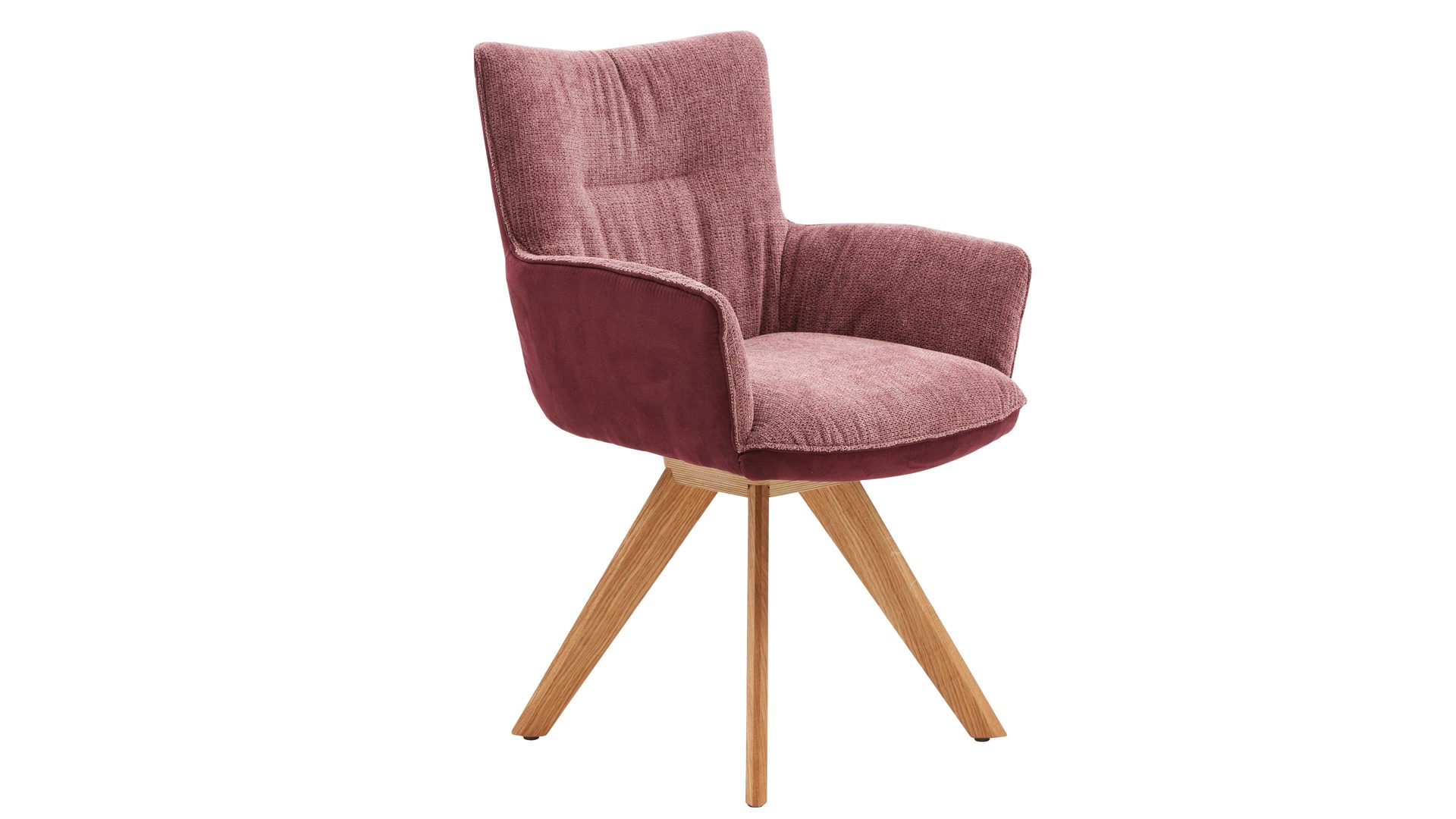 Polsterstuhl Interliving aus Stoff in Dunkelrot Interliving Esszimmer Serie 5111 – Schalensessel weinrote Bezugkombi 954 & Eiche