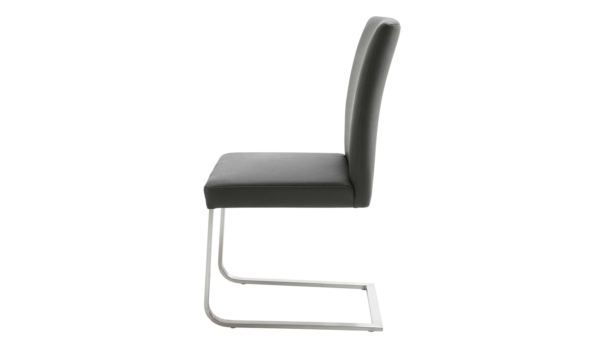 Schwingstuhl modulmaster aus Leder in Dunkelgrau Modulmaster Game 1 - Schwingstuhl als Polsterstuhl grauer Longlife-Dicklederbezug Bronco 88