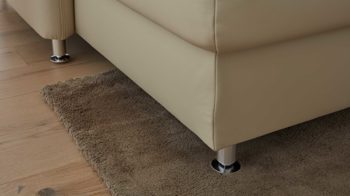 Ecksofa modulmaster aus Leder in Beige Modulmaster MM-PN1049 - Wohnlandschaft ecrufarbenes Leder Torro – Stellfläche ca. 335 x 262 cm
