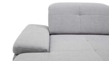 Ecksofa modulmaster aus Stoff in Hellgrau Modulmaster MM-MP1044 - Wohnlandschaft silberfarbene Chenille Calido & Metallfüße - Stellfläche ca. 371 x 260 cm