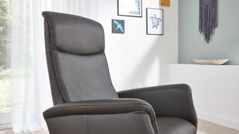 Relaxsessel modulmaster aus Leder in Anthrazit Modulmaster MM-PN1062 - Relaxsessel 1DRF anthrazitfarbenes Leder Torro & schwarzer Sternfuß V1S